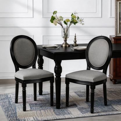 Upholstered &amp; Round Back Dining Chairs (Set of 2)