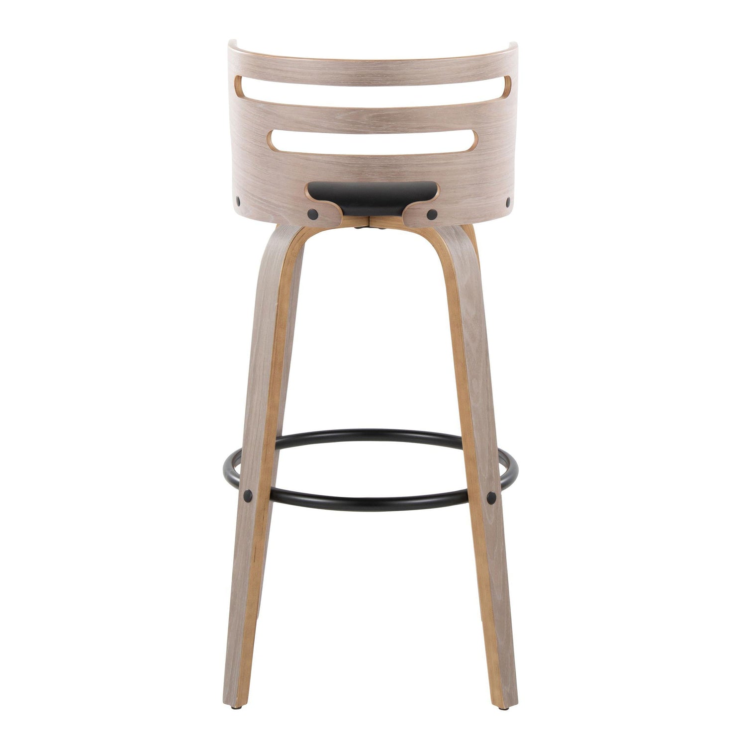 Cosini - Mid Century Modern Fixed Height, Barstool &amp; Swivel And Round Footrest (Set of 2)