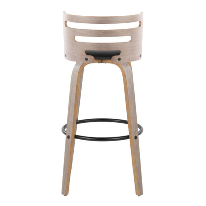Cosini - Mid Century Modern Fixed Height, Barstool &amp; Swivel And Round Footrest (Set of 2)