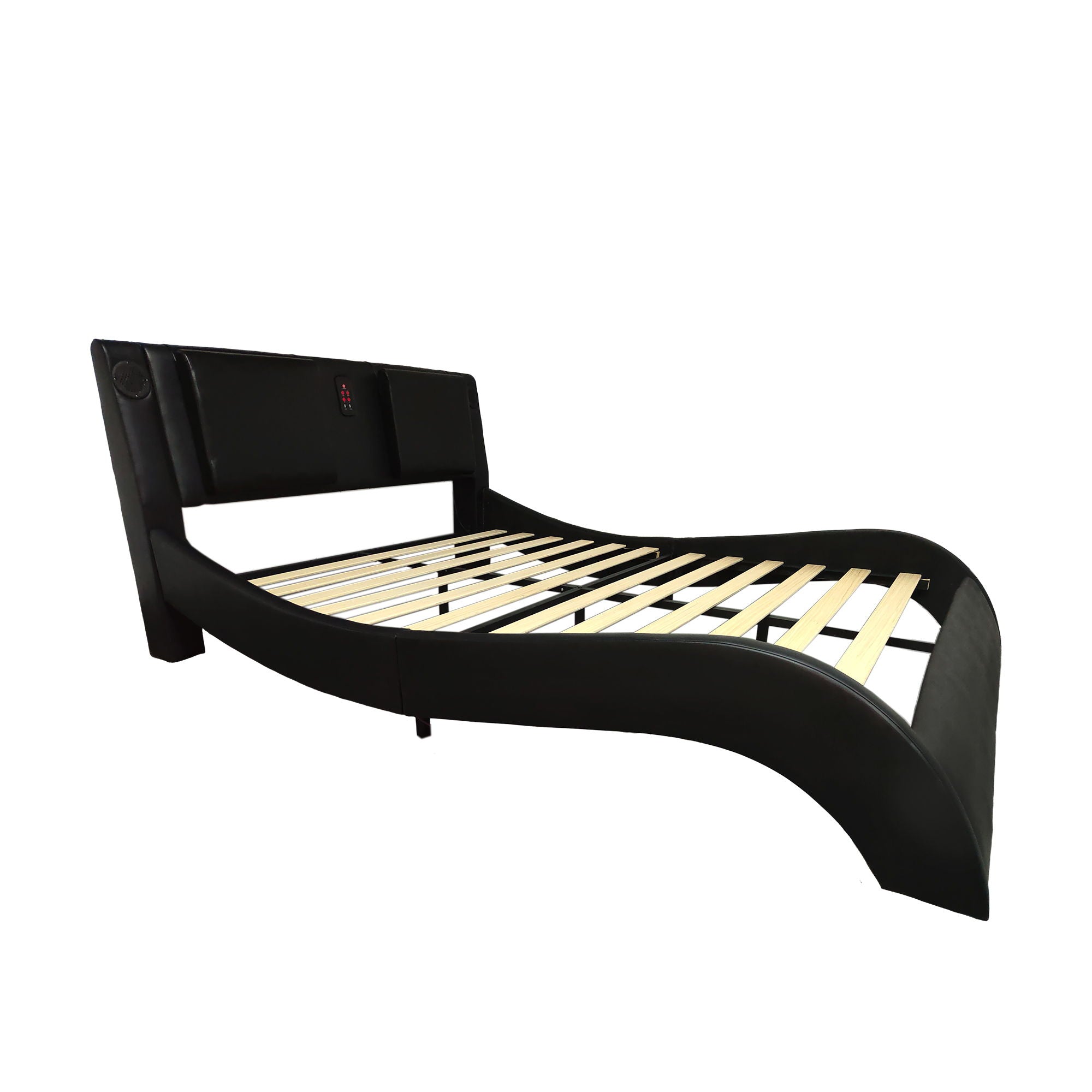 Platform Bed Frame With LED Lighting, tooth Music, Vibration Massage