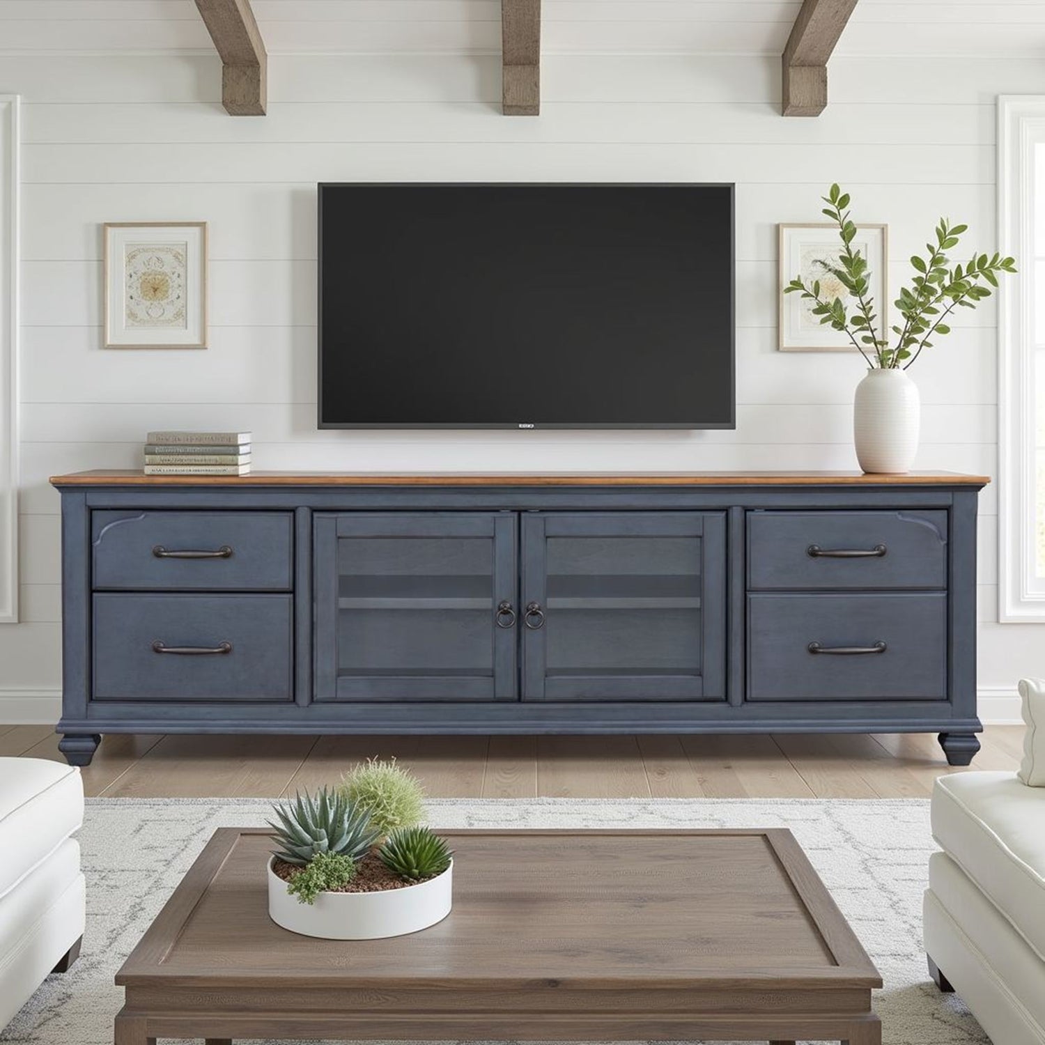 TV Stand For TVs Up To 90" - Blue