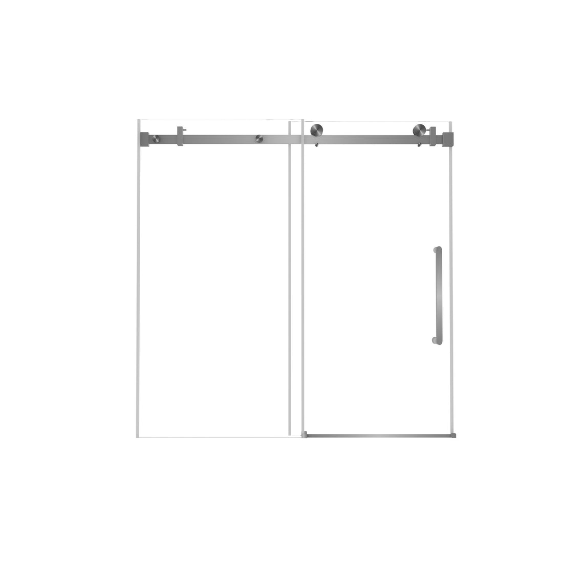 Frameless Single Sliding Shower Door &amp; Handle And Square Tube Track