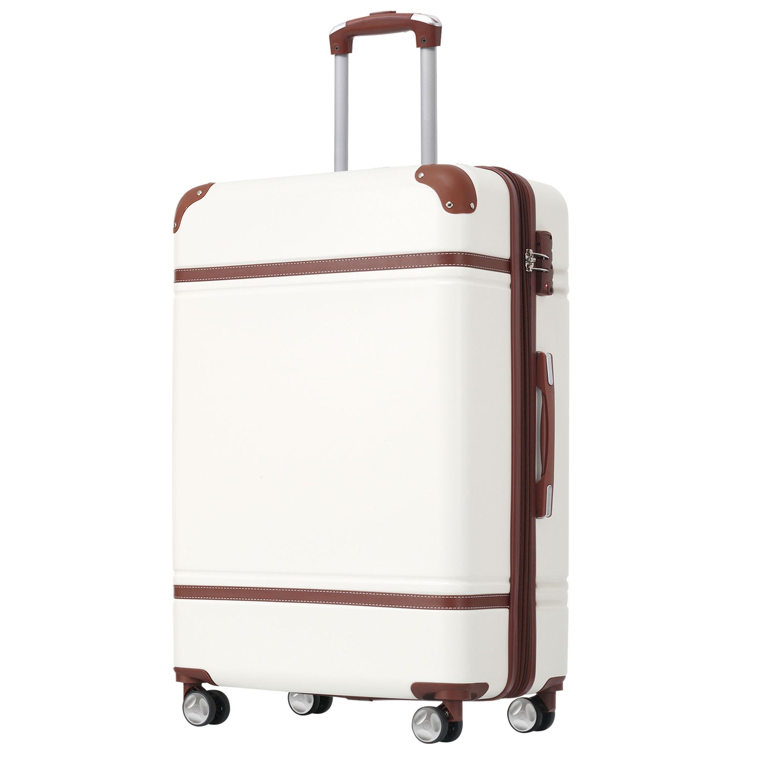 Hardshell Luggage With Tsa Lock, 24&quot; Expandable Lightweight Suitcase With Spinner Wheels, Single Vintage Luggage