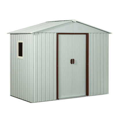 88.98&quot; Outdoor Metal Storage Shed With Window