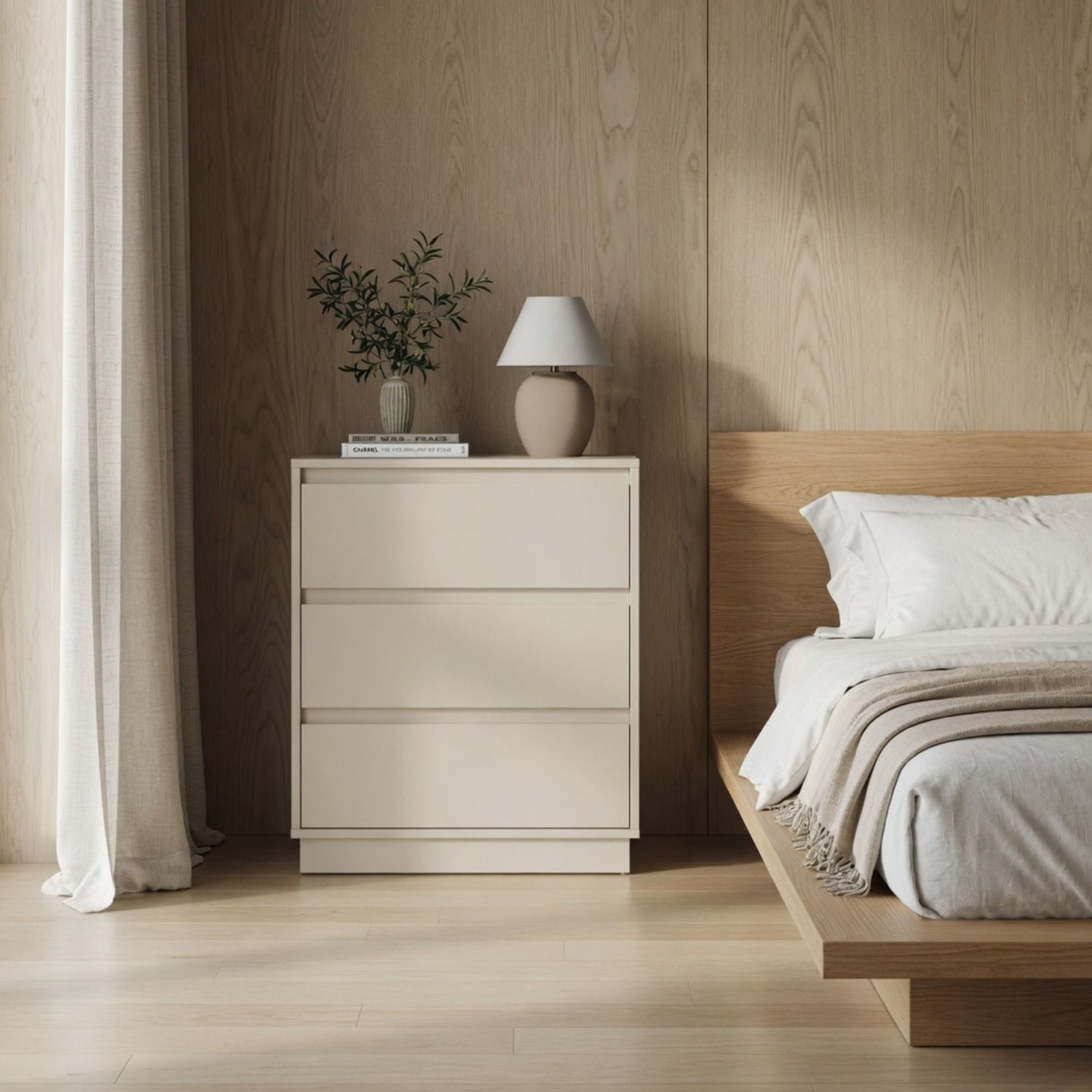 3 Drawer Nightstand, Bedroom Side Table
