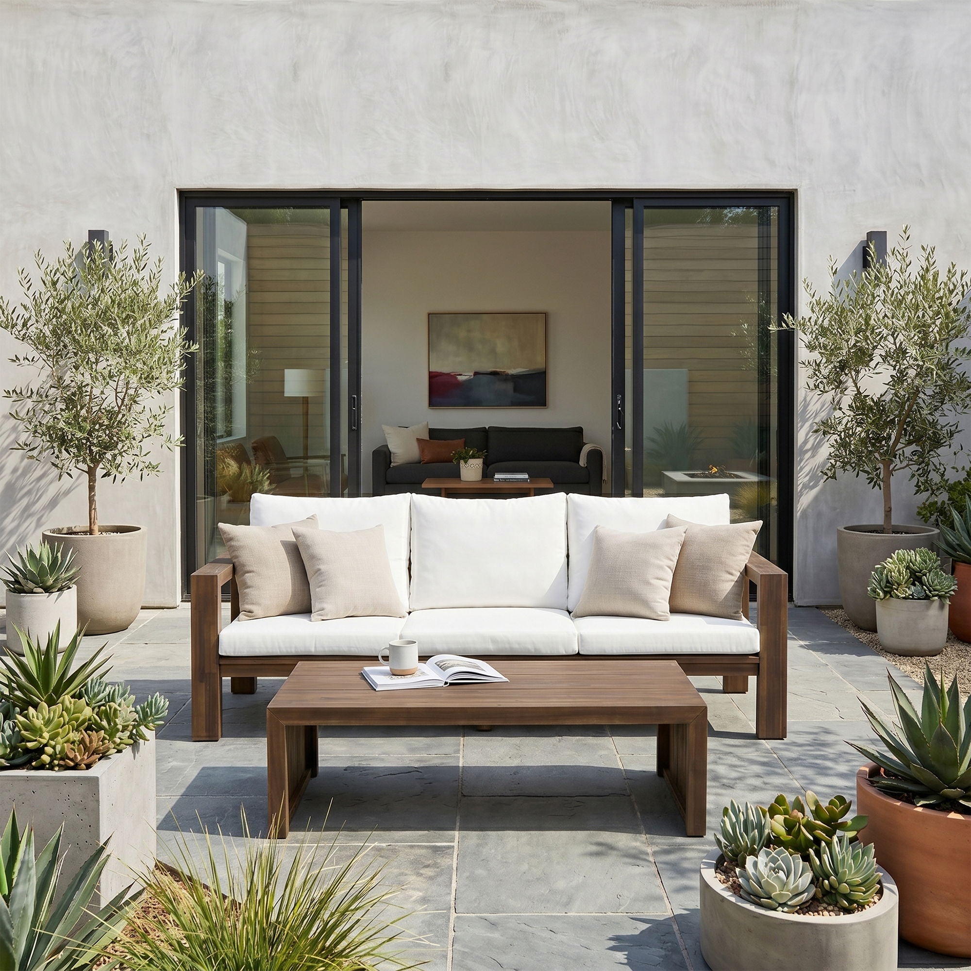 3 Seater Patio Set, Outdoor Sofa &amp; Coffee Table Set