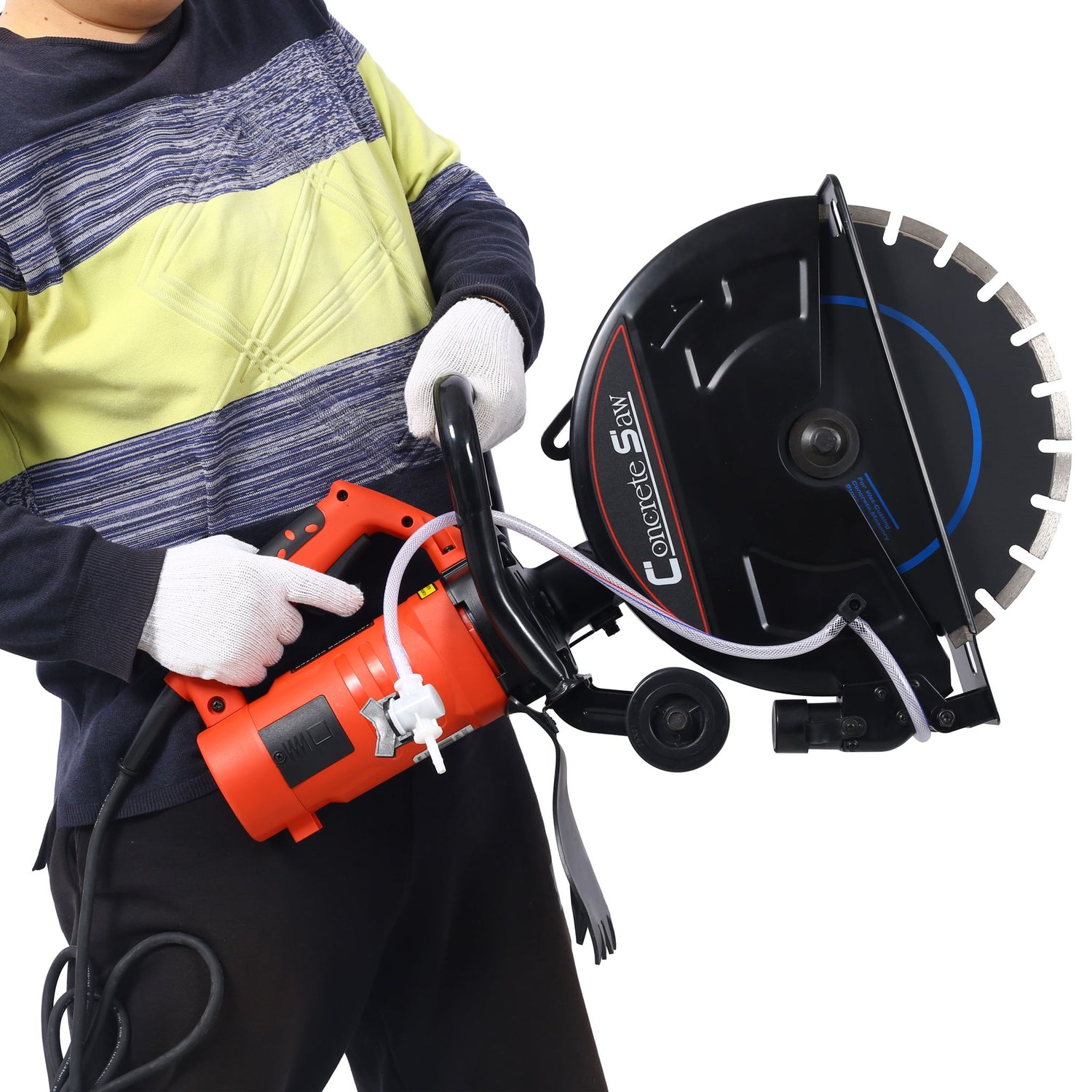 Electric 14&quot; Cut Off Saw With Wet / Dry Functionality And Water Line Attachment Metal, 30&quot; Length - Black