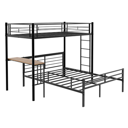 Bunk Bed With Built In Desk &amp; Guardrail Frame
