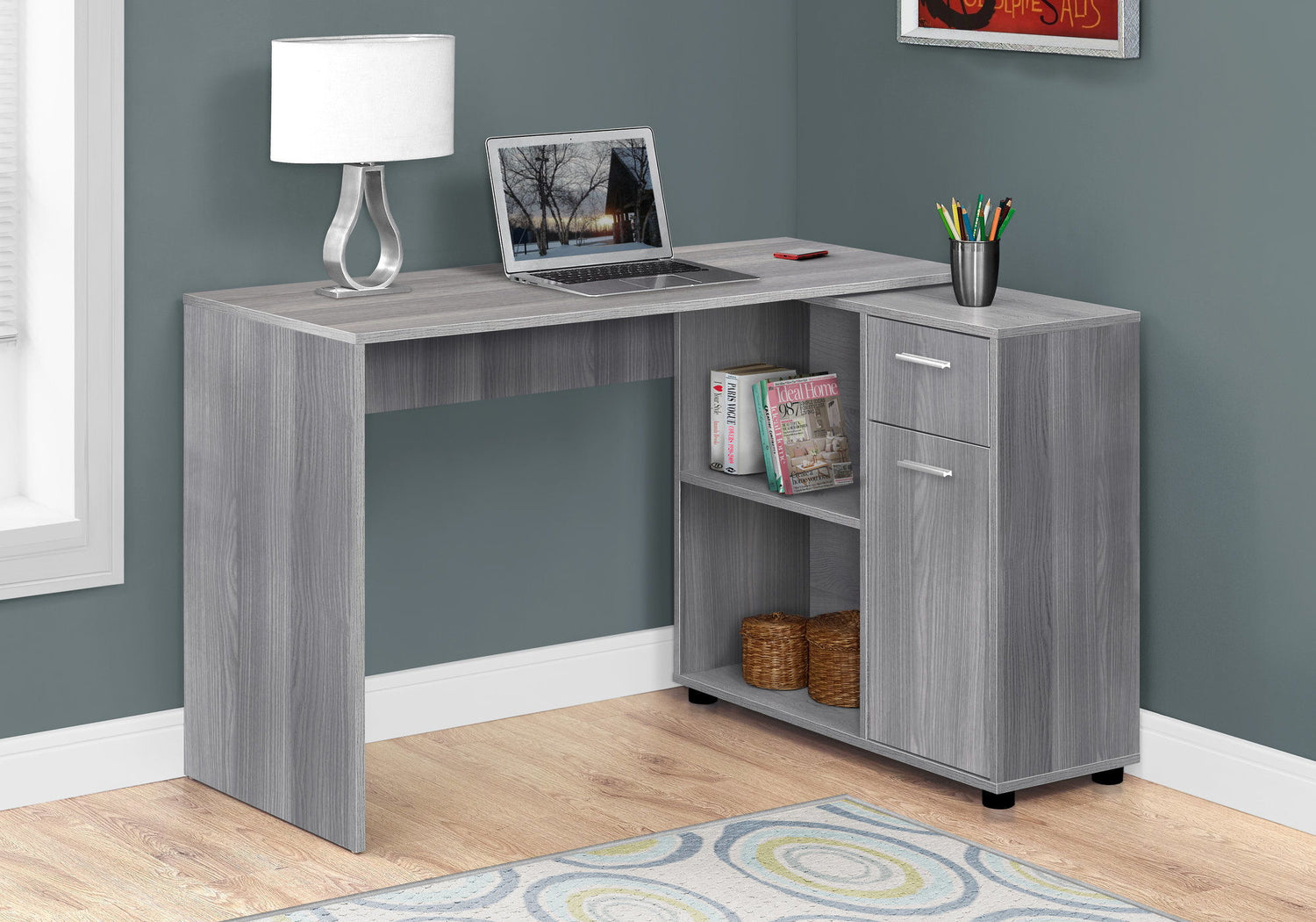 Computer Desk, Home Office, Corner, Storage Drawers, L Shape, Contemporary &amp; Modern