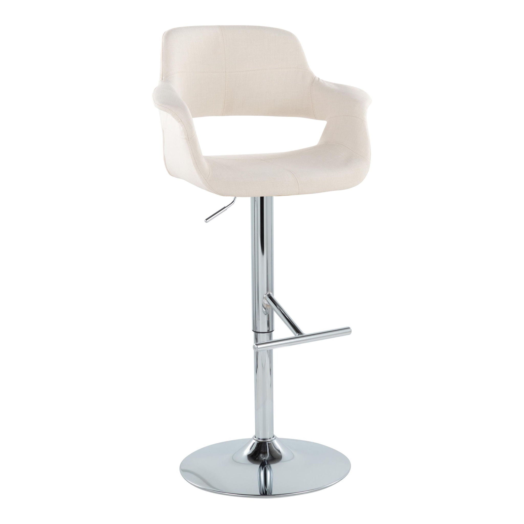 Vintage Flair - Mid Century Modern Adjustable Barstool &amp; Straight T Footrest (Set of 2)