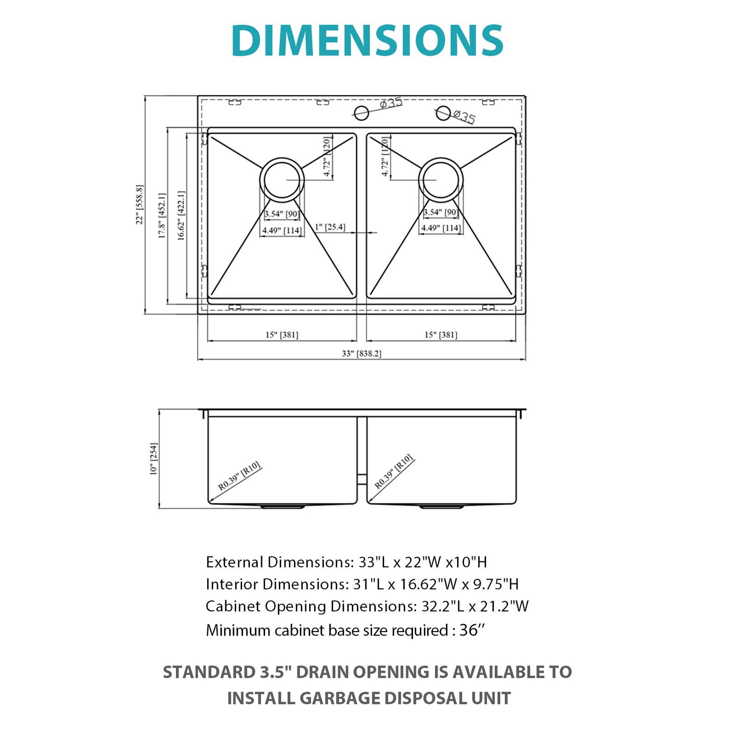 Topmount Drop In Kitchen Sink, Double Bowl 50 / 50 - Brushed Nickel