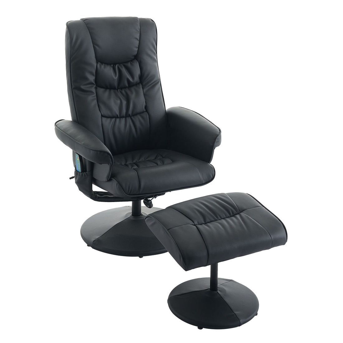 Recliner Chair With Ottoman, 360° Swivel Massage Lounge Chair With 5-Point Vibration &amp; Heated Seat