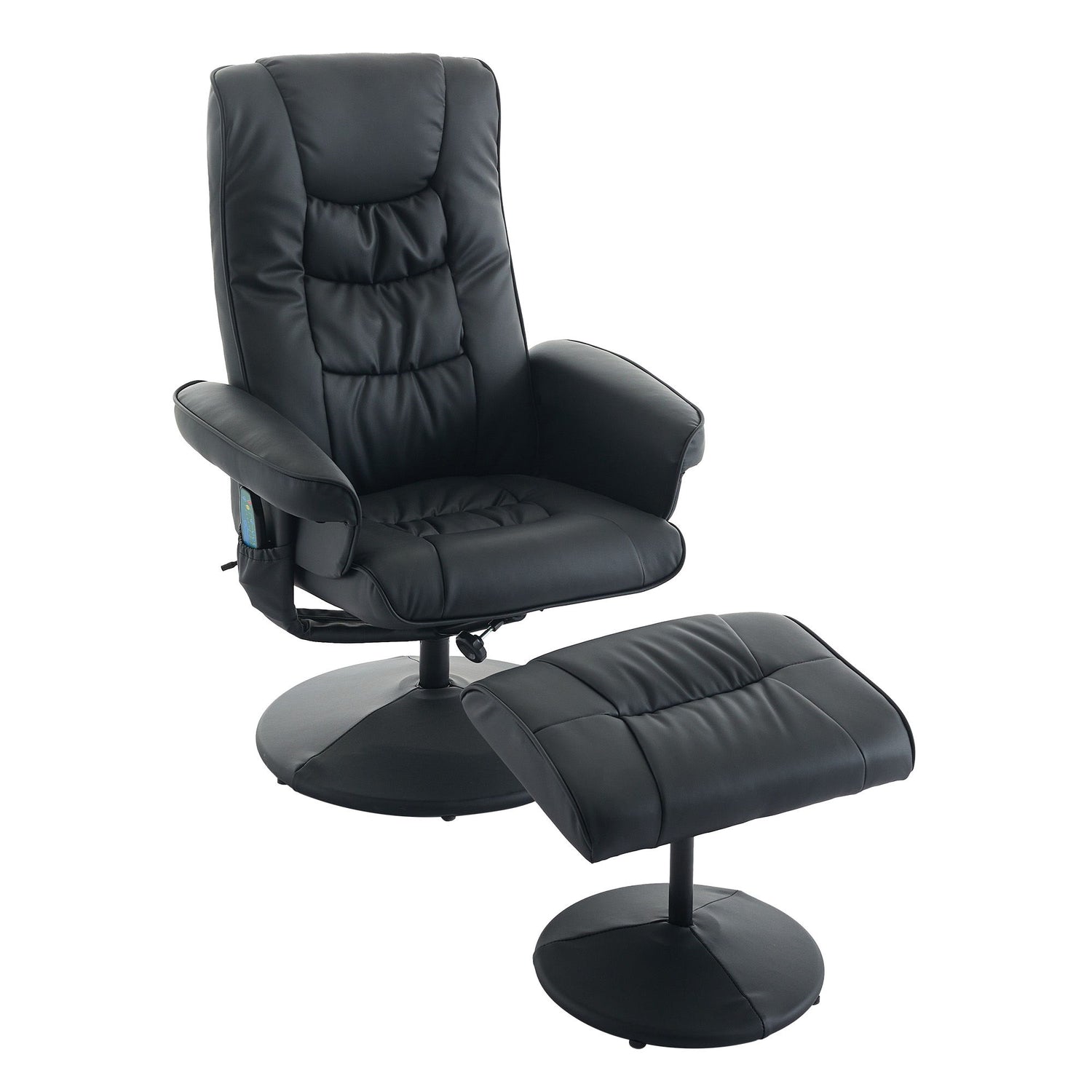 Recliner Chair With Ottoman, 360° Swivel Massage Lounge Chair With 5-Point Vibration &amp; Heated Seat