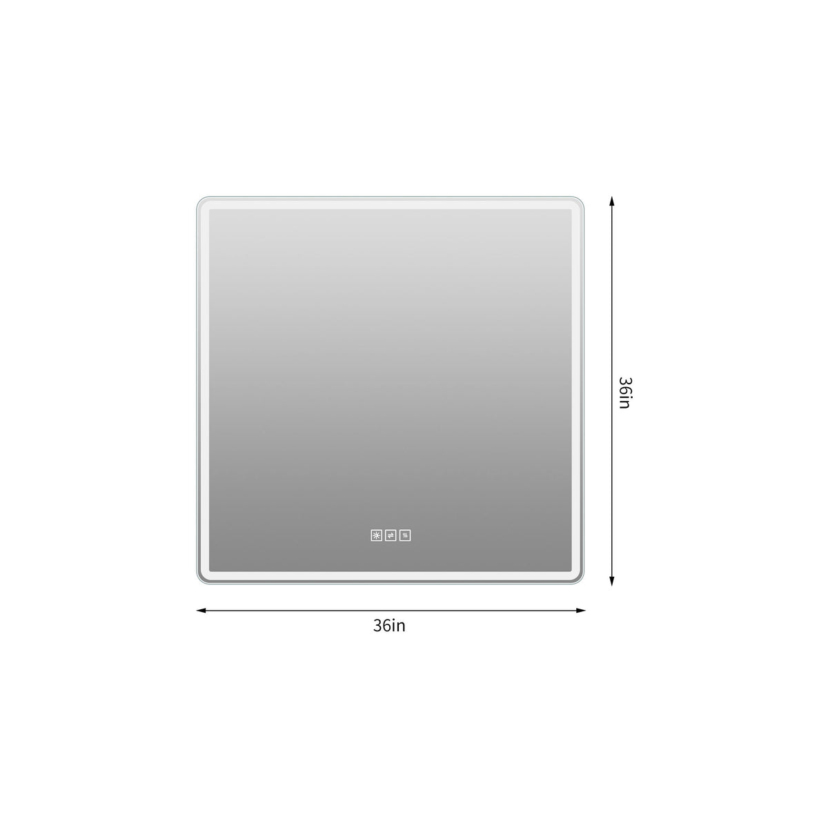36 X 36 LED Bathroom Mirror With Dimmable Frosted Light Band, 3 Color Temperatures, Anti Fog, Memory &amp; Auto Off - Silver