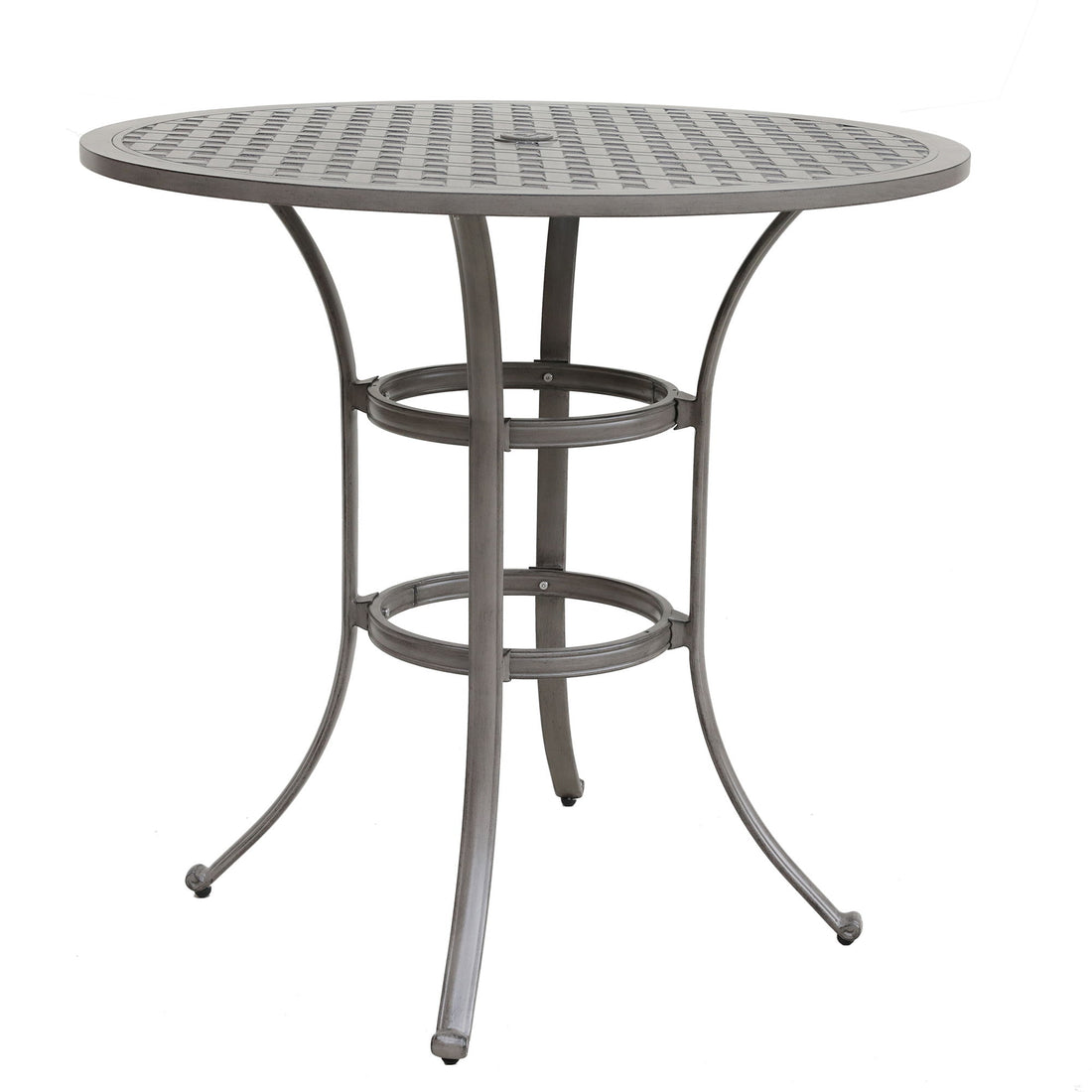42&quot; Cast Aluminum Round Bar Table - Gray