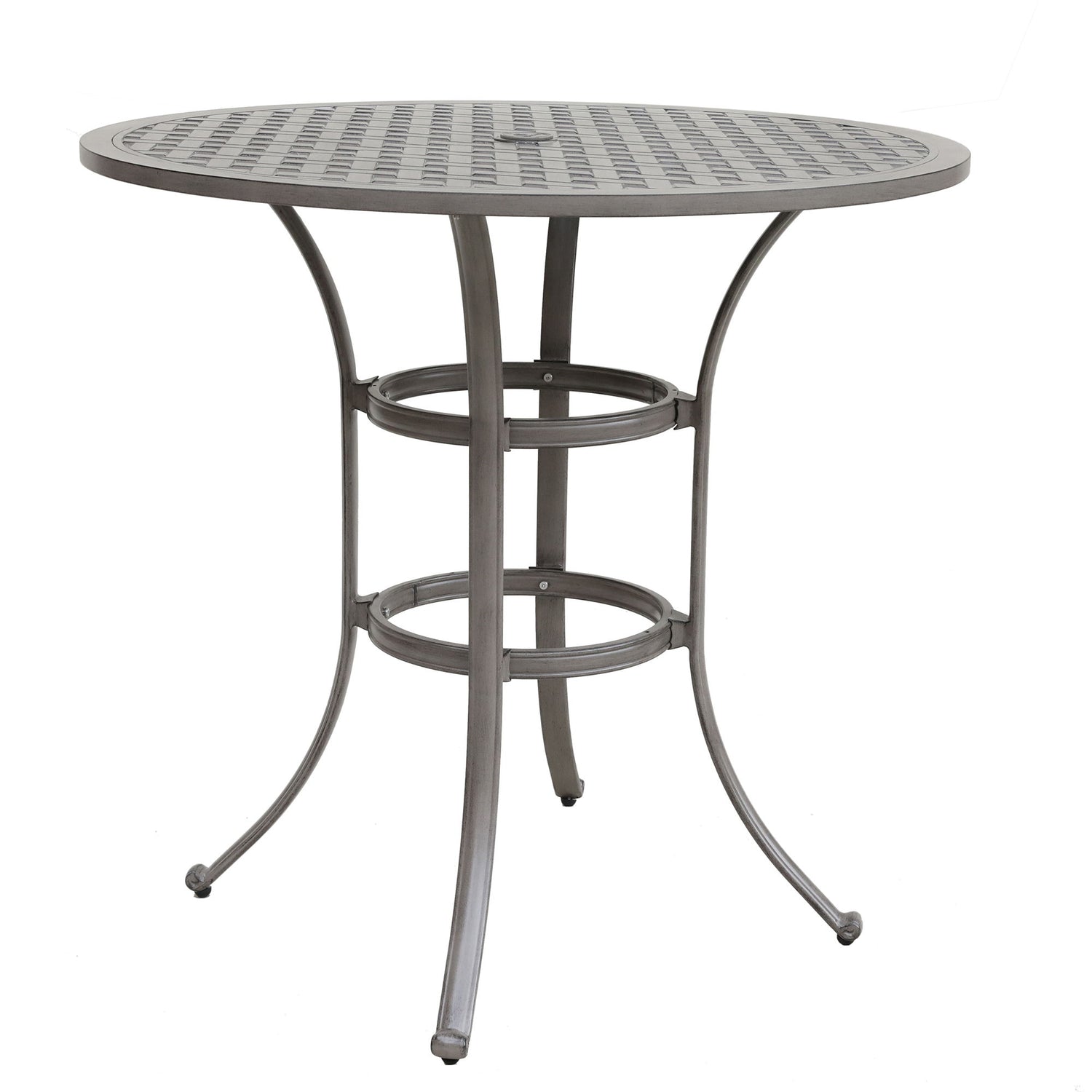 42&quot; Cast Aluminum Round Bar Table - Gray