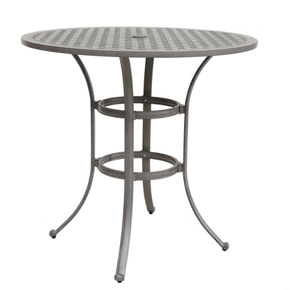 42&quot; Cast Aluminum Round Bar Table - Gray