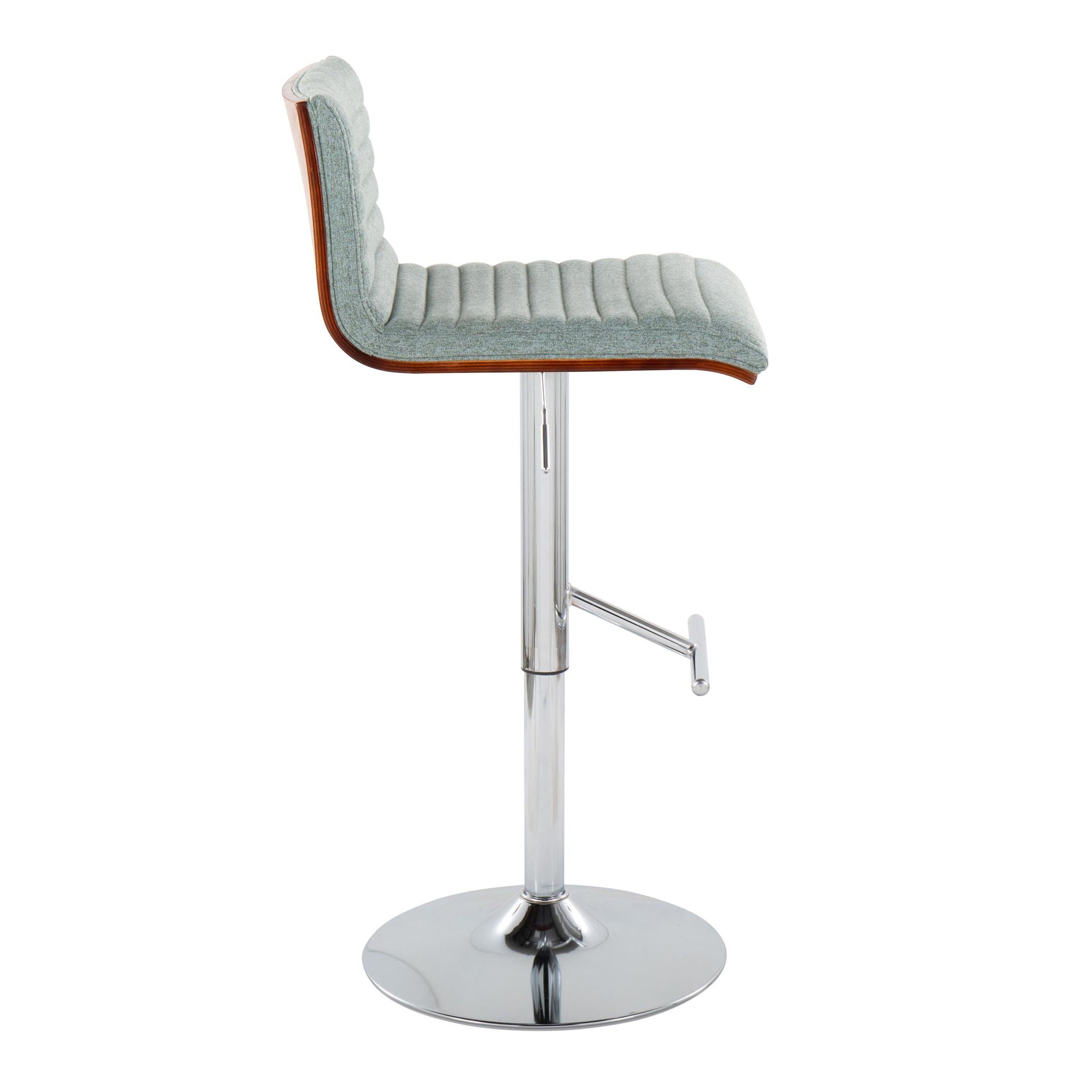 Mason - Contemporary Adjustable Barstool &amp; Swivel With Straight T Footrest (Set of 2)