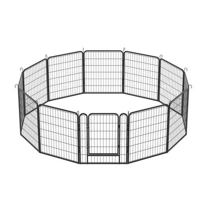 Heavy Duty Metal Playpen With Door, Dog Fence Pet Exercise Pen For Outdoor, Indoor