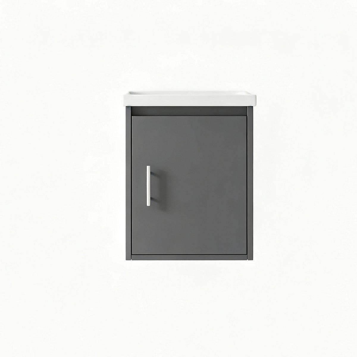 Floating Bathroom Vanity Combo, Wall Mounted Cabinet With Sink &amp; Soft Close Doors For Small Bathrooms