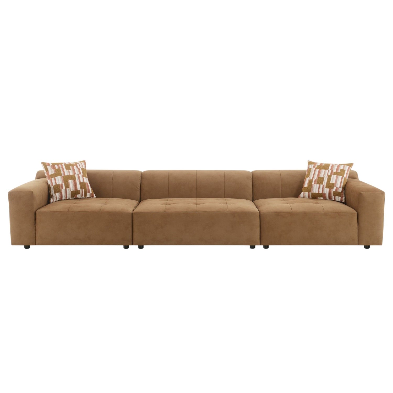 Modular Sofa Set With 2 Matching Toss Pillows - Chocolate