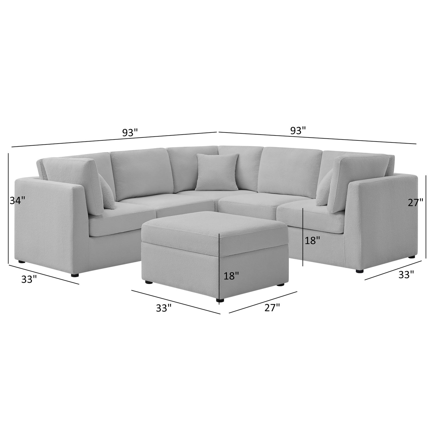 Chauncy - Sectional With Storage Ottoman