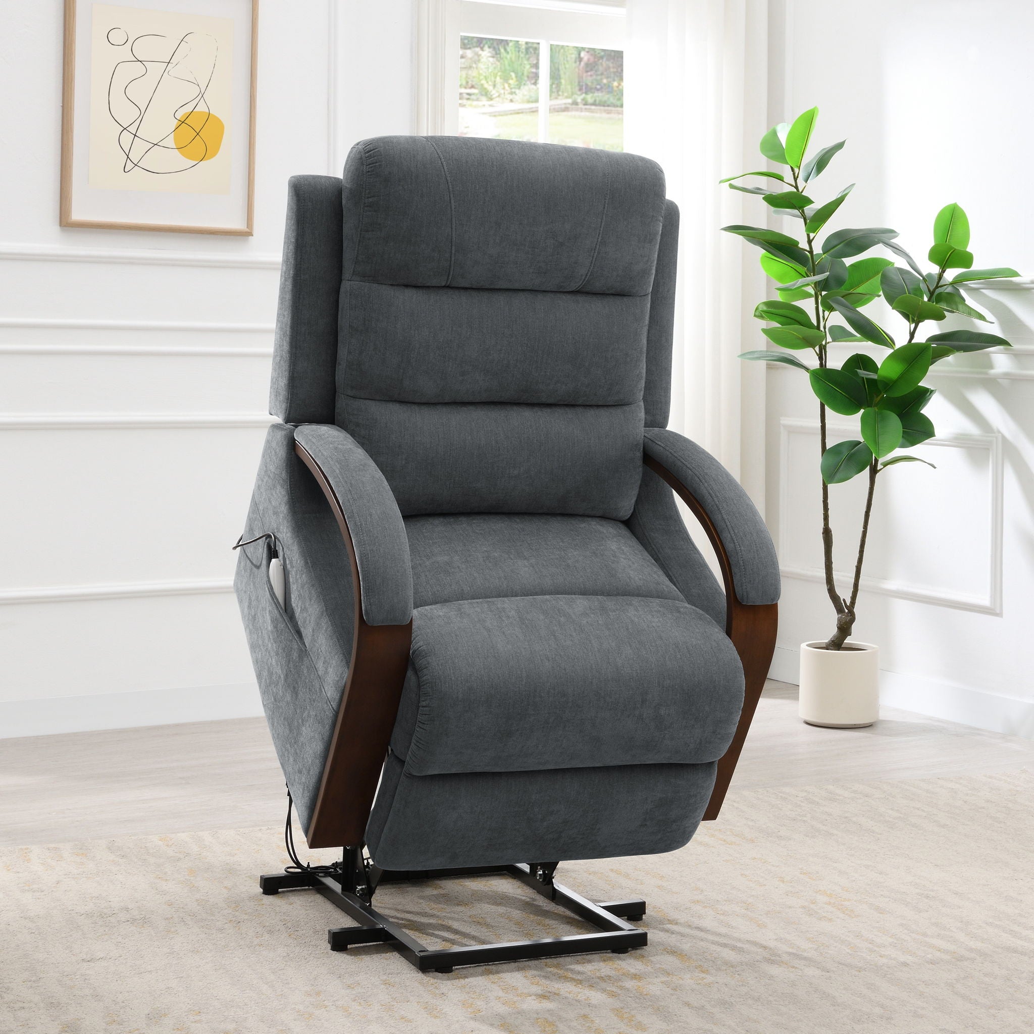 Kayla - Power Recliner With Lift &amp; Heating &amp; Massage (Zero Gravity) - Gray