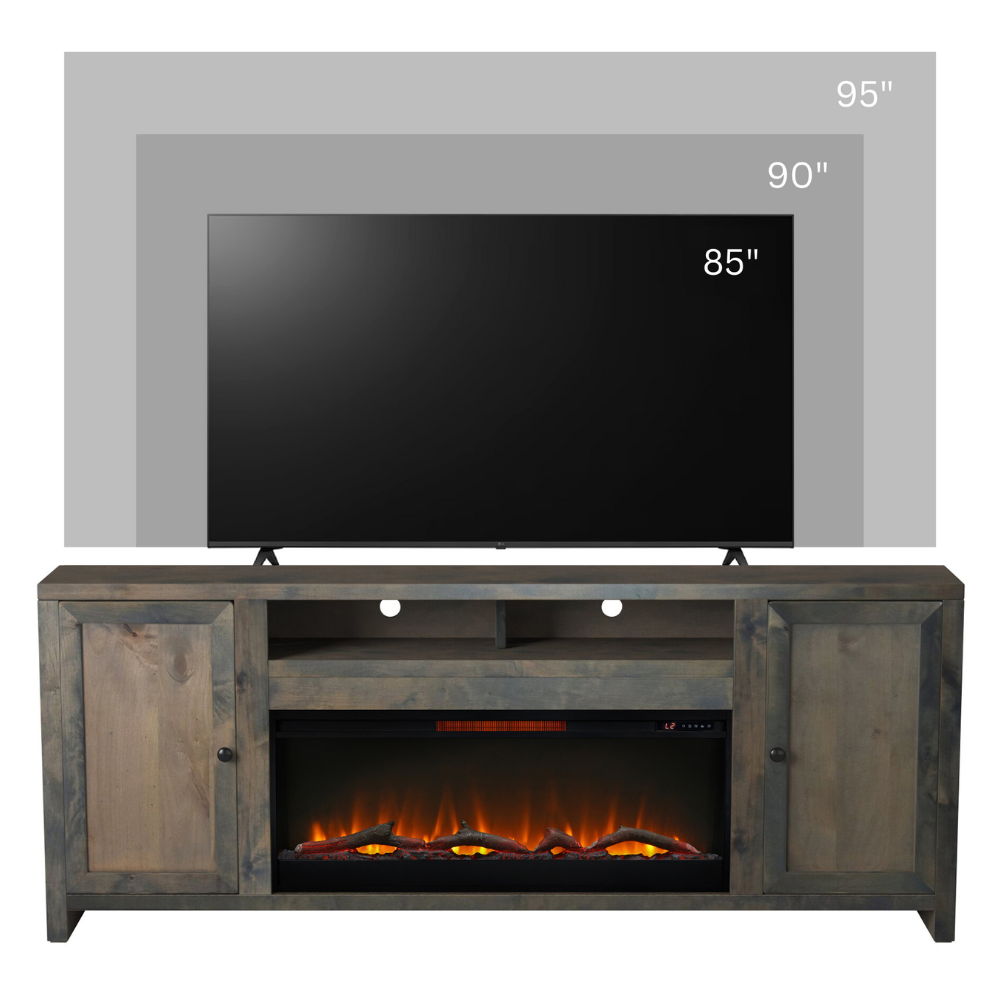 Joshua Creek - Electric Fireplace TV Stand For TVs Up To 95&quot; - Barnwood