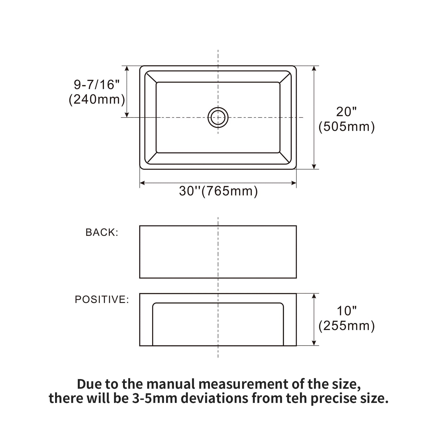 Sink 30&quot; Apron Front Reversible Single Bowl Kitchen Sink With Grid, Strainer - White