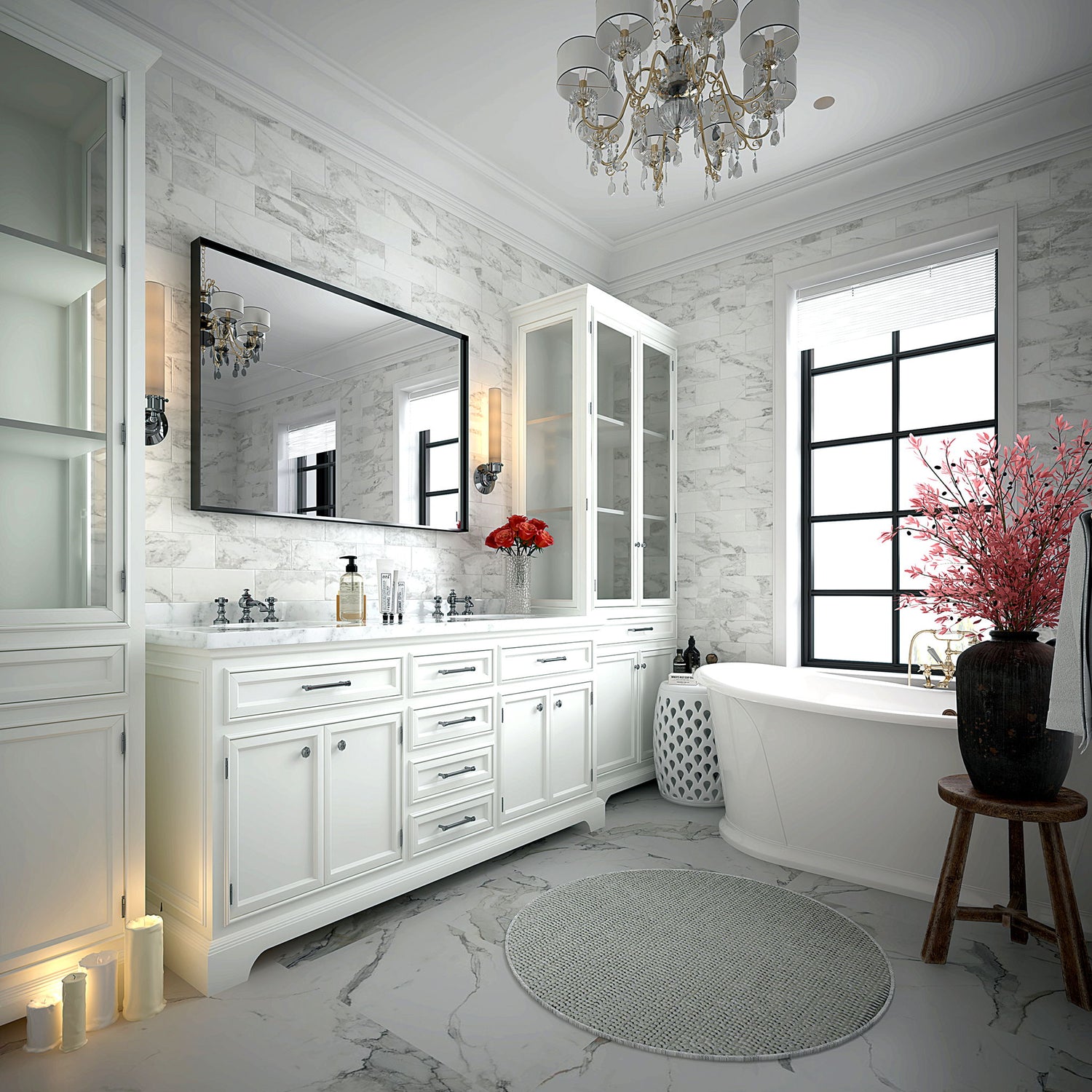 Rectangular Bathroom Mirror Square Angle Metal Frame Wall Mounted Hanging Plates Wall Mount Mirror For Bathroom (Horizontal &amp; Vertical)
