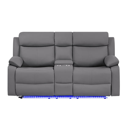 Blanche - Console Reclining Loveseat With LED Lights