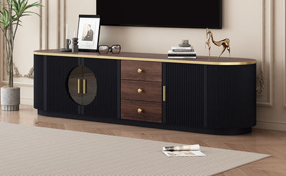 Modern Minimalist TV Stand For TVs Up To 80&quot; With 3 Drawers And 1 Shelf