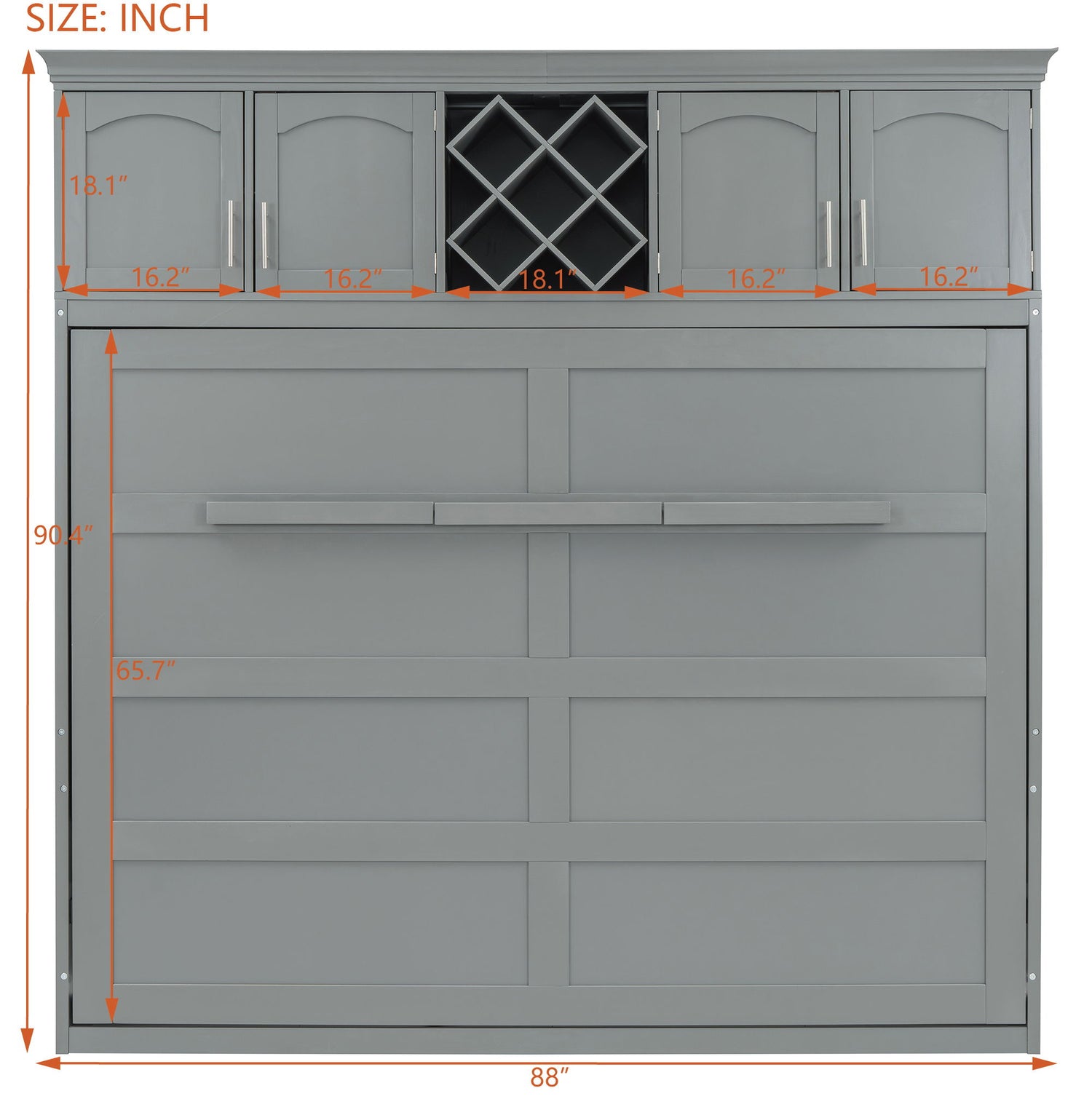 Murphy Wall Bed With Top Cabinets &amp; Wine Rack