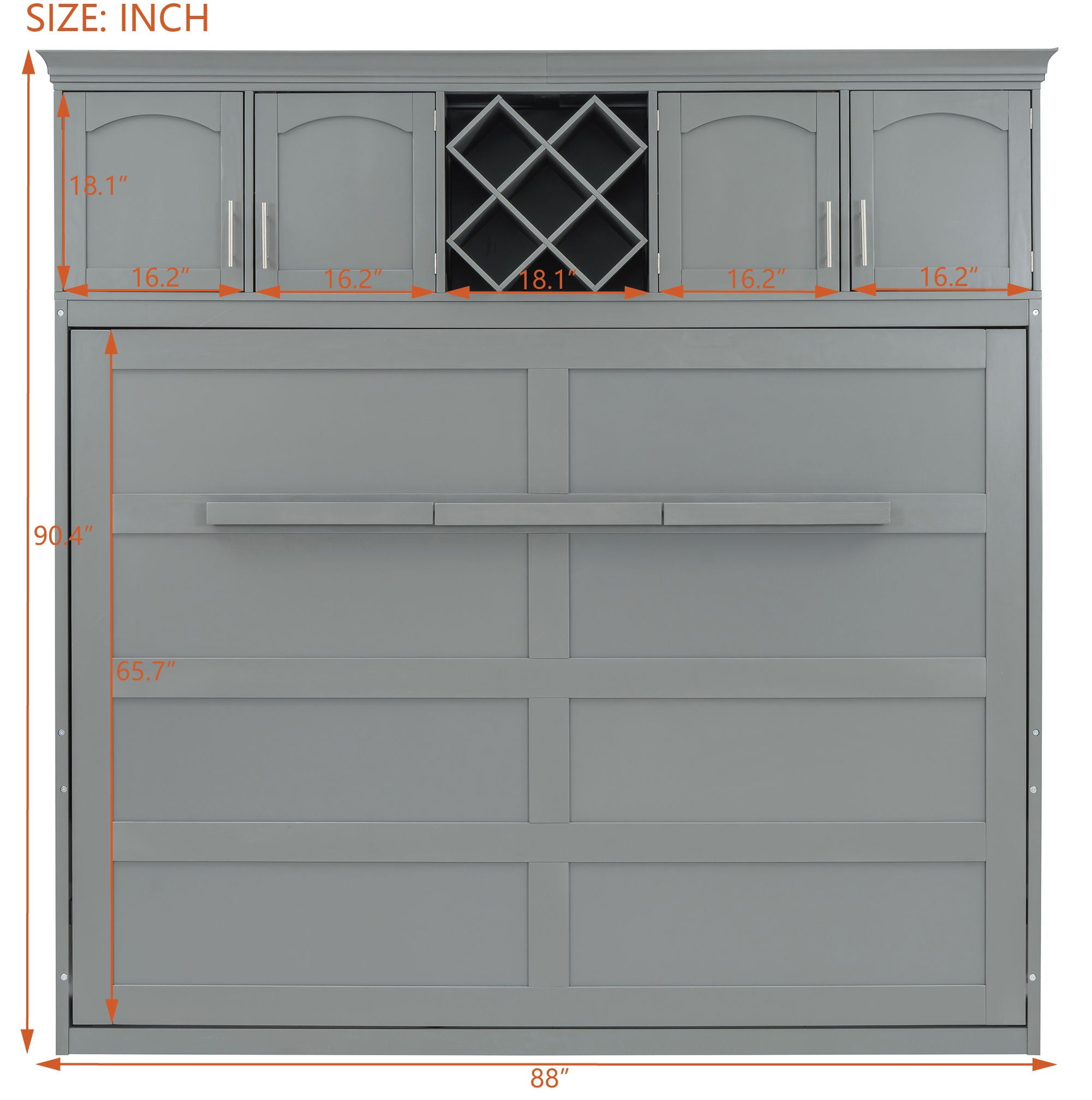 Murphy Wall Bed With Top Cabinets &amp; Wine Rack