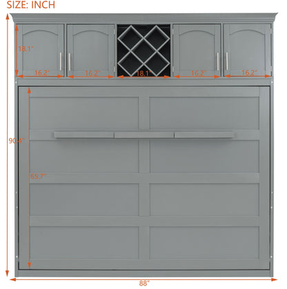 Murphy Wall Bed With Top Cabinets &amp; Wine Rack