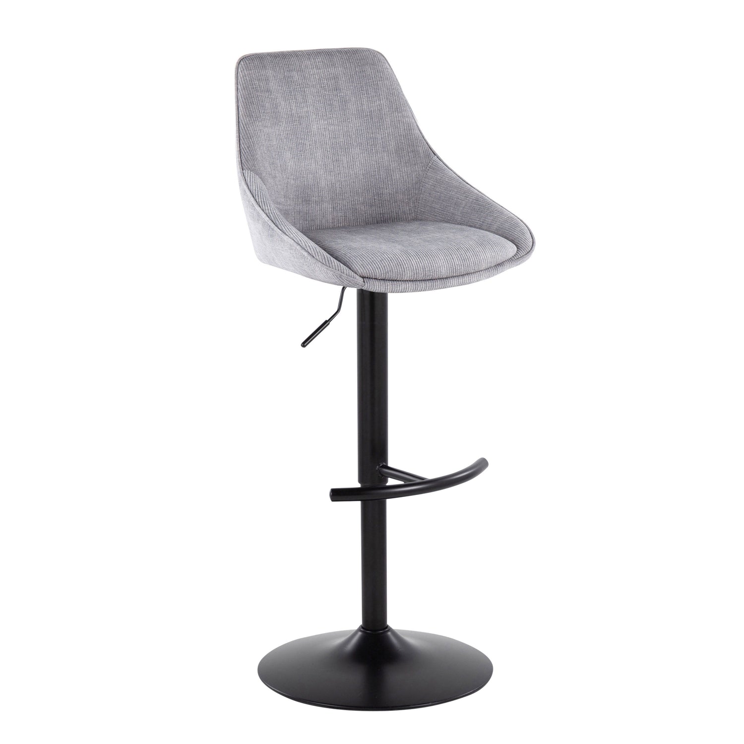 Diana - Contemporary Adjustable Barstool &amp; Swivel With Rounded T Footrest (Set of 2)