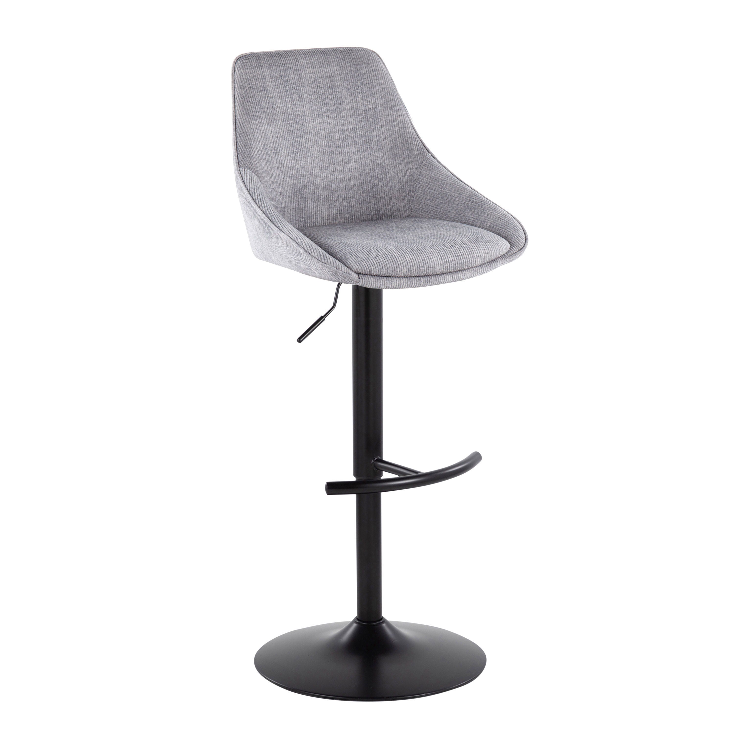 Diana - Contemporary Adjustable Barstool &amp; Swivel With Rounded T Footrest (Set of 2)