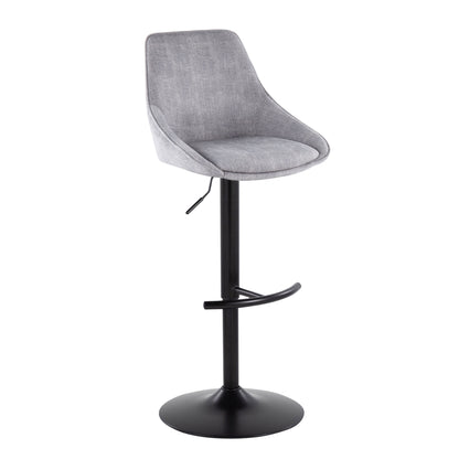 Diana - Contemporary Adjustable Barstool &amp; Swivel With Rounded T Footrest (Set of 2)
