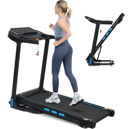 3.5Hp Hydraulic System Auto Foldable Treadmill With Incline, Heart Rate Sensors, Type C &amp; USB Charge, Bluetooth Speaker - Black