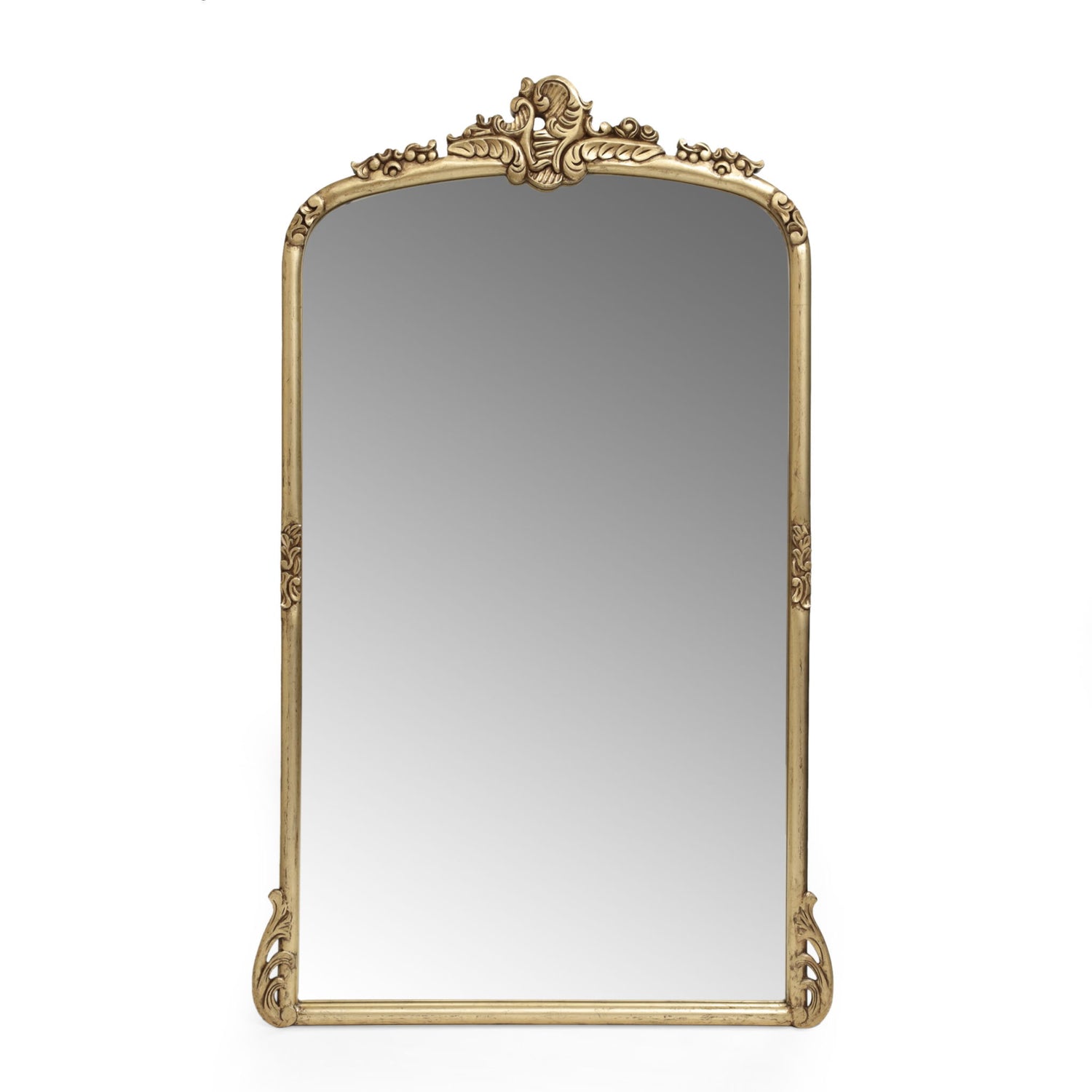 Traditional Handcrafted Over Mantle Mirror - Antique Gold