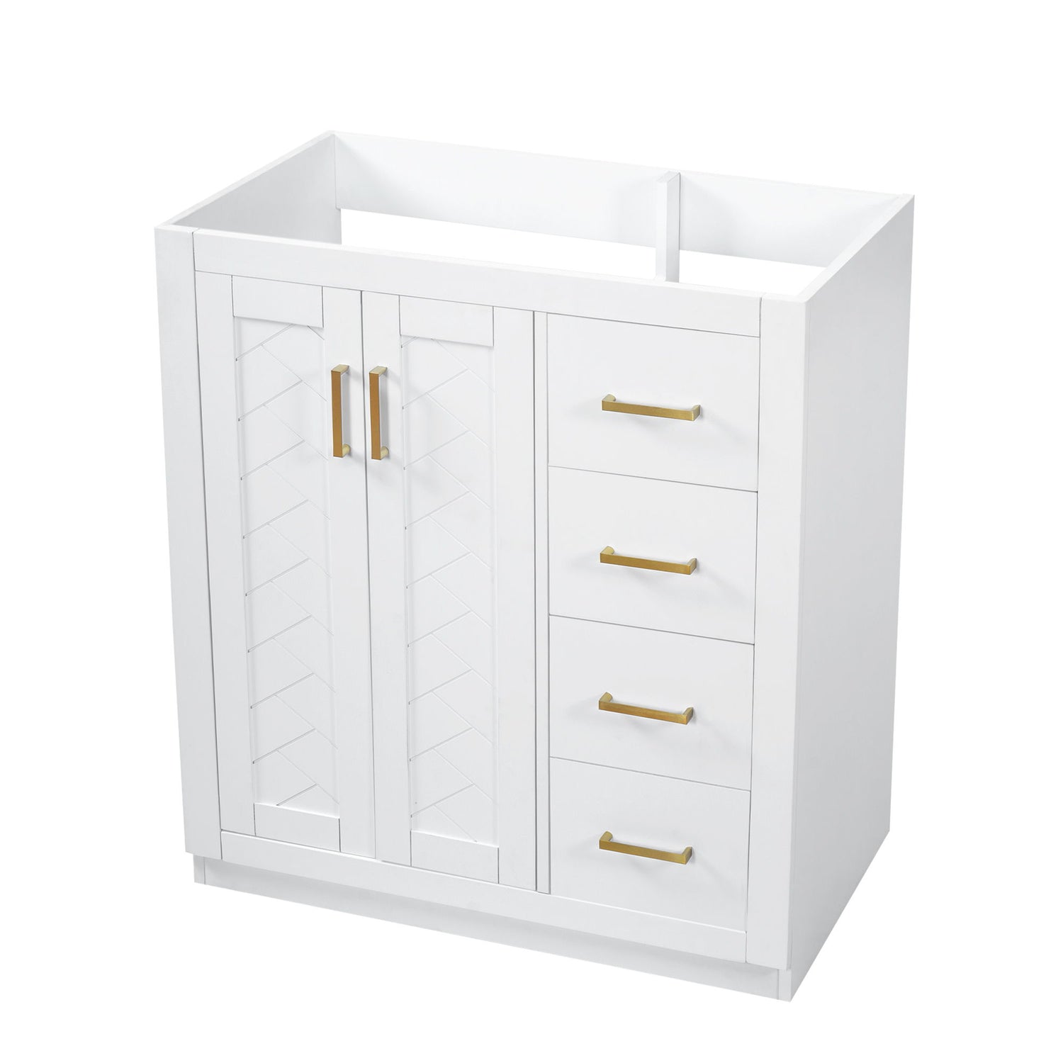 Retro Style Bathroom Vanity With 3 Drawers &amp; Soft-Closing Doors