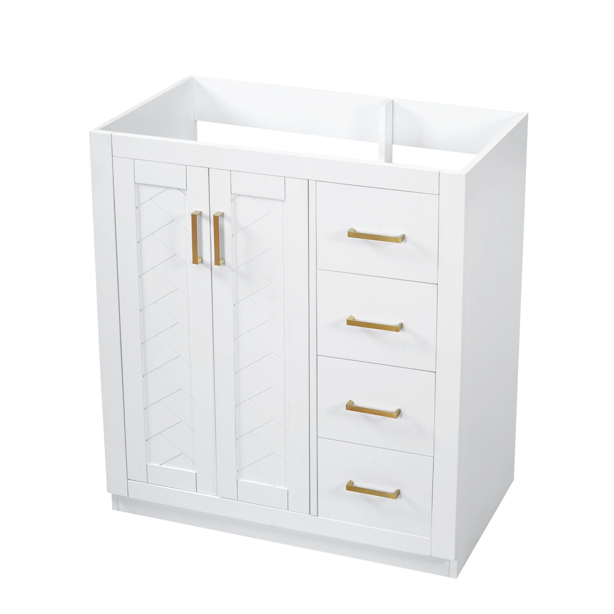 Retro Style Bathroom Vanity With 3 Drawers &amp; Soft-Closing Doors