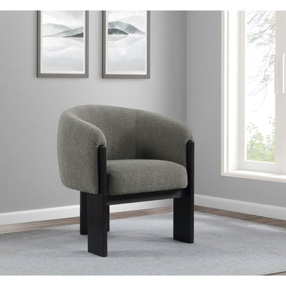 Maciel - Upholstered Barrel Back Accent Chair - Mushroom