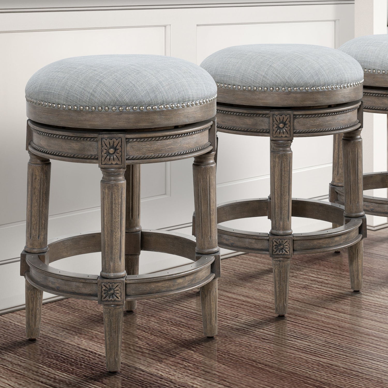 Rustic Elegance Backless Swivel Stool