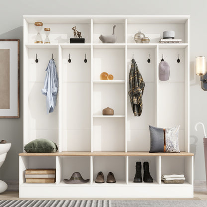Minimalist Shoe Cabinet With Cube Storage &amp; Shelves