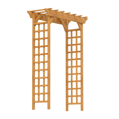 Arbor, Wedding Arch For Ceremony, Trellis For Plant Climbing, Christmas Decor Pergola For Garden Backyard - Yellow