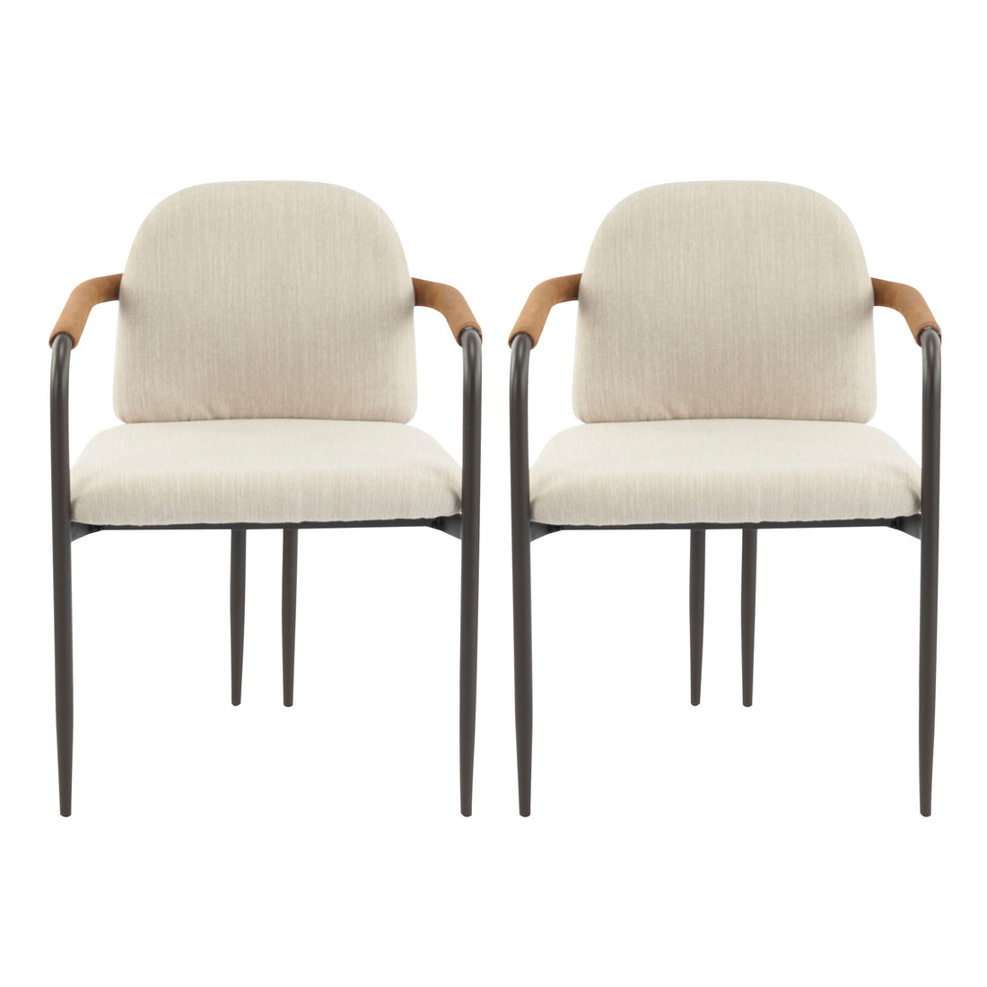 Modern Dining Chair Set With Durable Iron Frame And Comfortable Fabric Upholstery