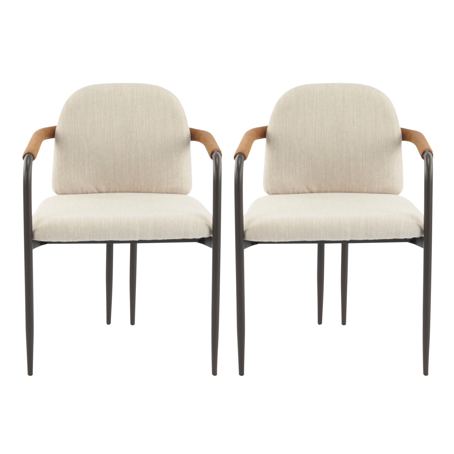 Modern Dining Chair Set With Durable Iron Frame And Comfortable Fabric Upholstery