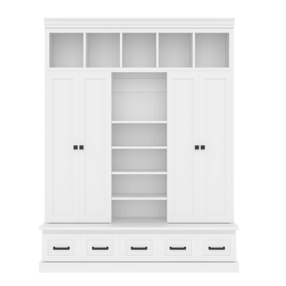 Hall Tree &amp; Bench And 5 Storage Cubbies