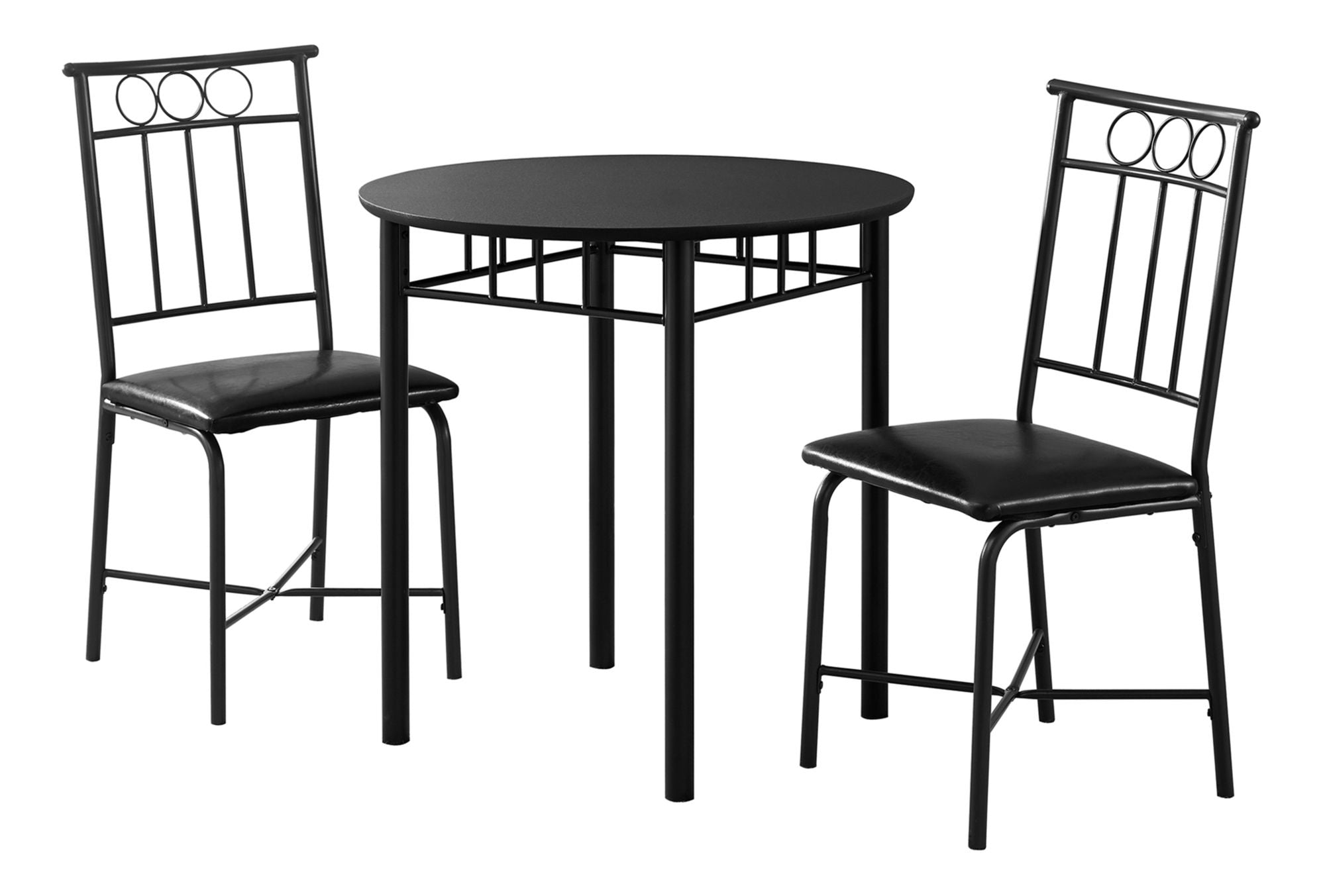 3 Pieces Dining Table Set, Small, Round, Contemporary &amp; Modern
